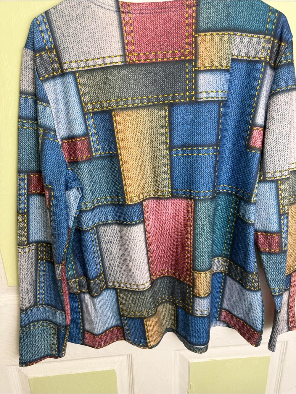 Colorblock Patchwork Half-Zip Top - Multicolor - Picture 8 of 9